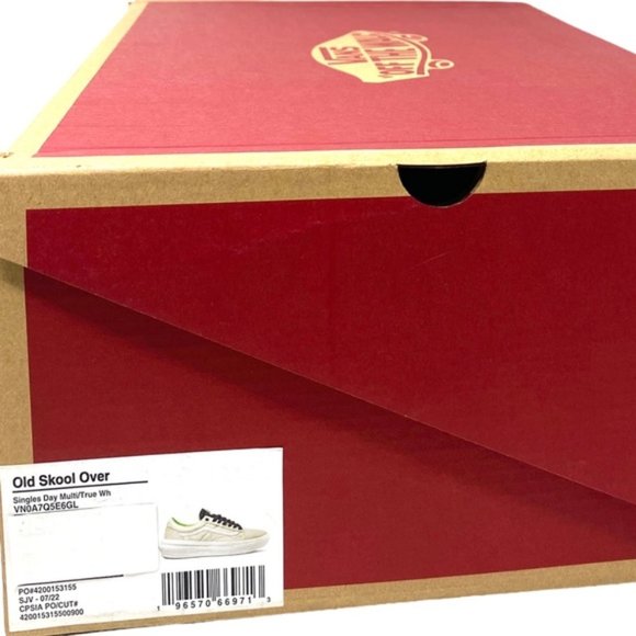 VANS Old Skool Overt CC Shoes Men Low Suede Canvas White Multi Skate VN0A7Q5E6GL - Picture 2 of 10